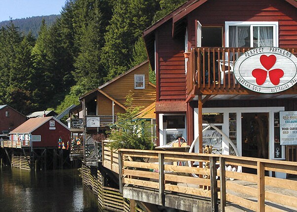 shop along the creekside in ketchikan